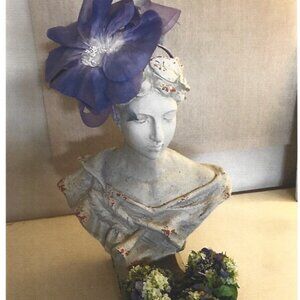 Purple Poppy Fascinator *Designer* Oversized Poppy Flower Purple Sinamay Bow Pal